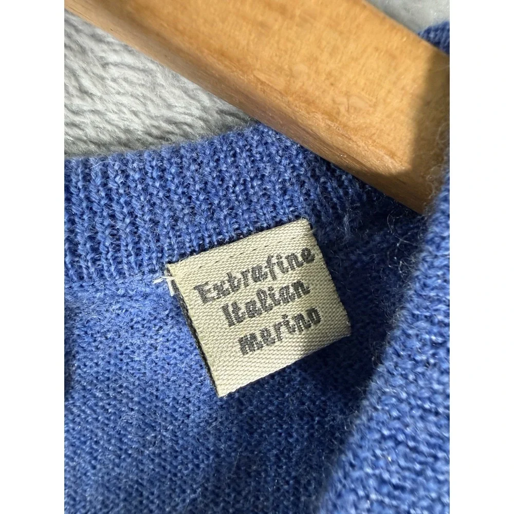 Peter Millar Vest Mens Large Blue Italian Merino Wool V Neck Sleeveless